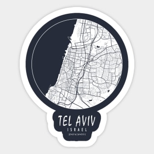 Tel Aviv, Israel City Map - Full Moon Sticker